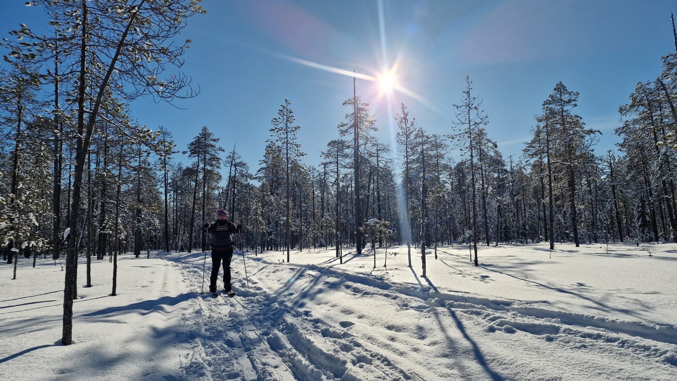 Hossa nationalpark, Värikallio, skiing